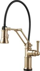 Single Handle Pull Down Kitchen Faucet with Touch Activation in Luxe Gold