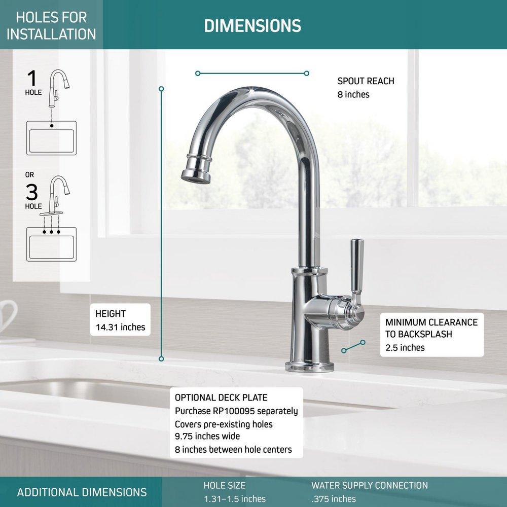 Peerless&reg; Chrome Single Handle Kitchen Faucet 