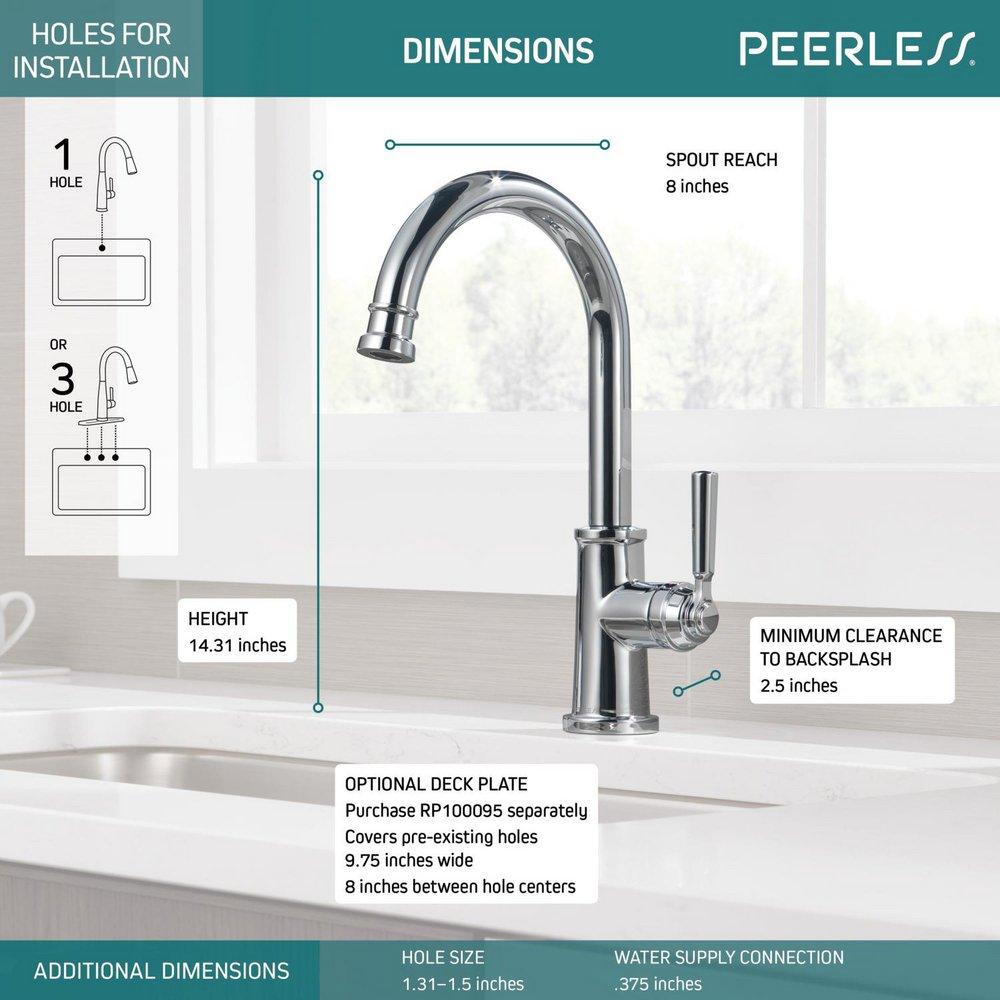 Peerless&reg; Chrome Single Handle Kitchen Faucet 