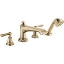 Two Handle Roman Tub Faucet with Hand Shower in Luxe Gold (Trim Only) (Handles Sold Separately)