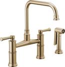 Brizo Luxe Gold Two Handle Bridge Kitchen Faucet 