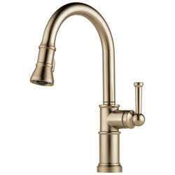 Single Handle Pull Down Kitchen Faucet in Luxe Gold