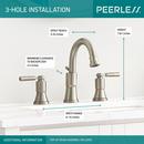 Peerless&reg; Brushed Nickel Two Handle Lever Deck Mount Service Faucet 