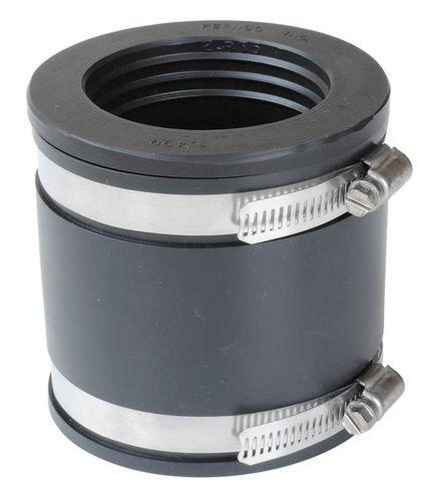 Fernco Clamp Reducing Plastic Coupling with Stainless Steel Band 