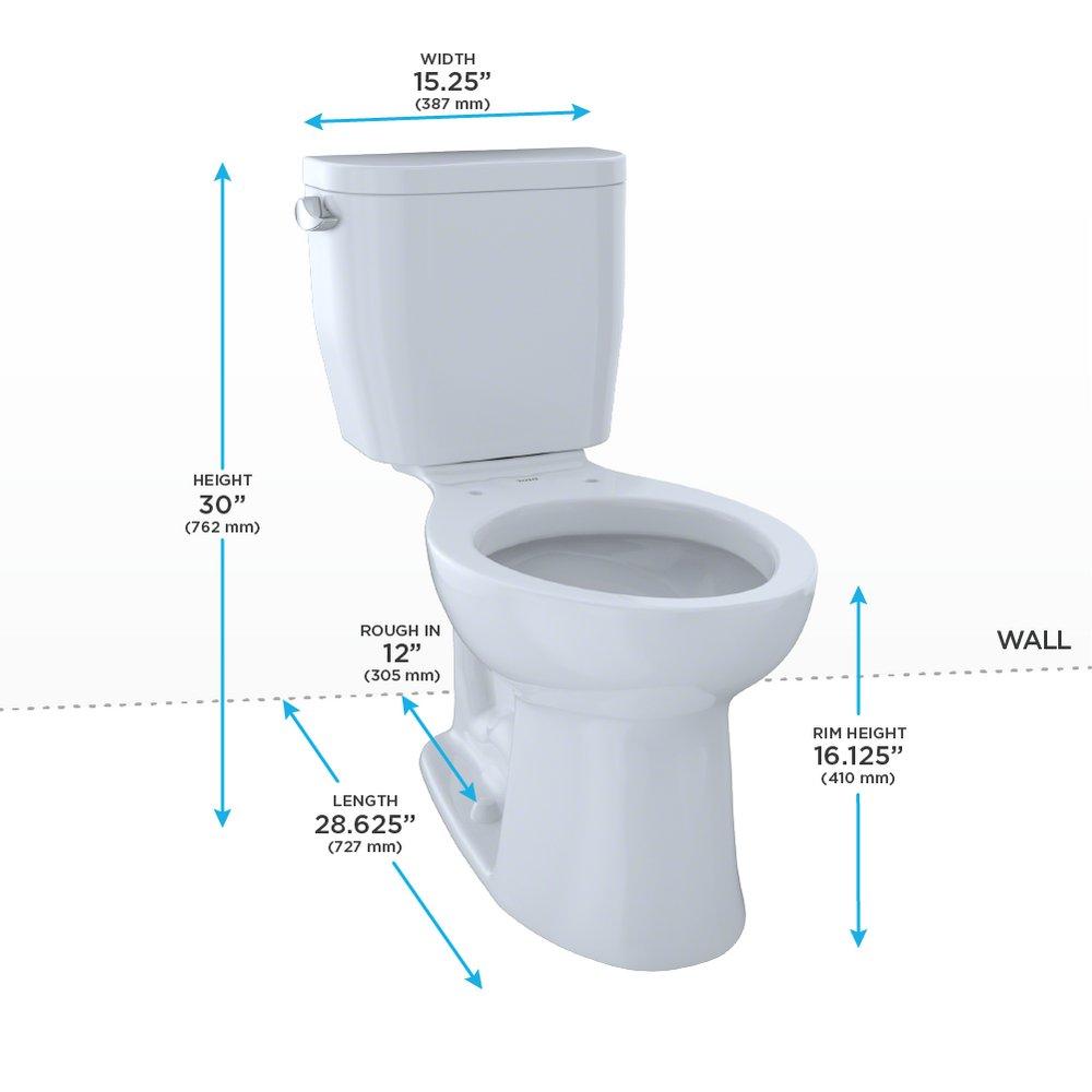 TOTO Cotton 1.28 gpf Elongated Floor Mount Two Piece Toilet 