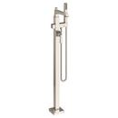 Single Handle Lever Floor Mount Filler in Brushed Nickel (Trim Only)