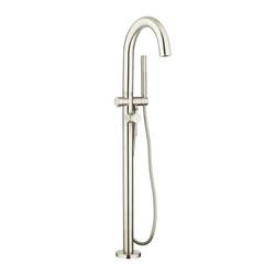 Single Handle Lever Floor Mount Filler in Brushed Nickel (Trim Only)