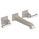 American Standard Brushed Nickel Two Handle Widespread Bathroom Sink Faucet Lever Handle 