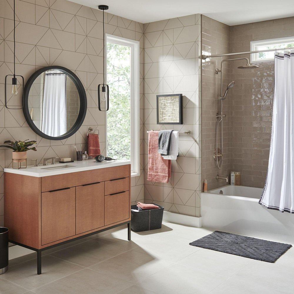 American Standard Brushed Nickel Two Handle Widespread Bathroom Sink Faucet 