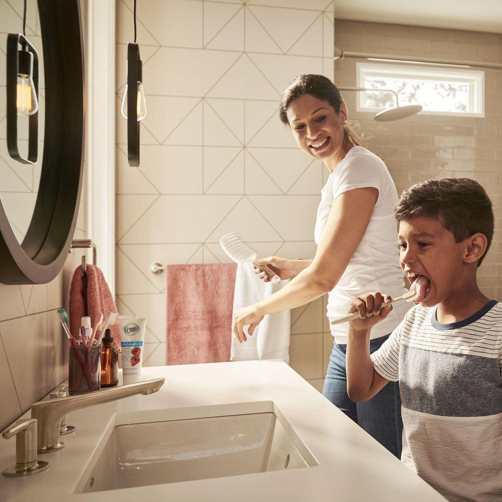 American Standard Brushed Nickel Two Handle Widespread Bathroom Sink Faucet 