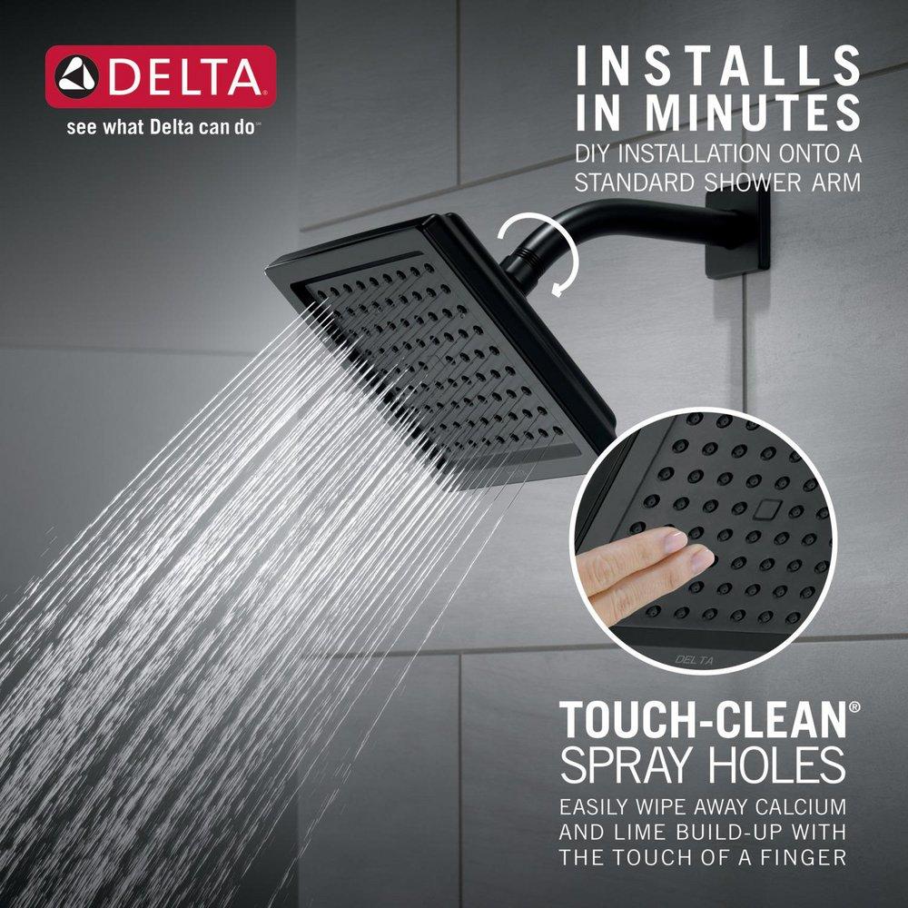 Delta Faucet Matte Black Single Function Full Showerhead 