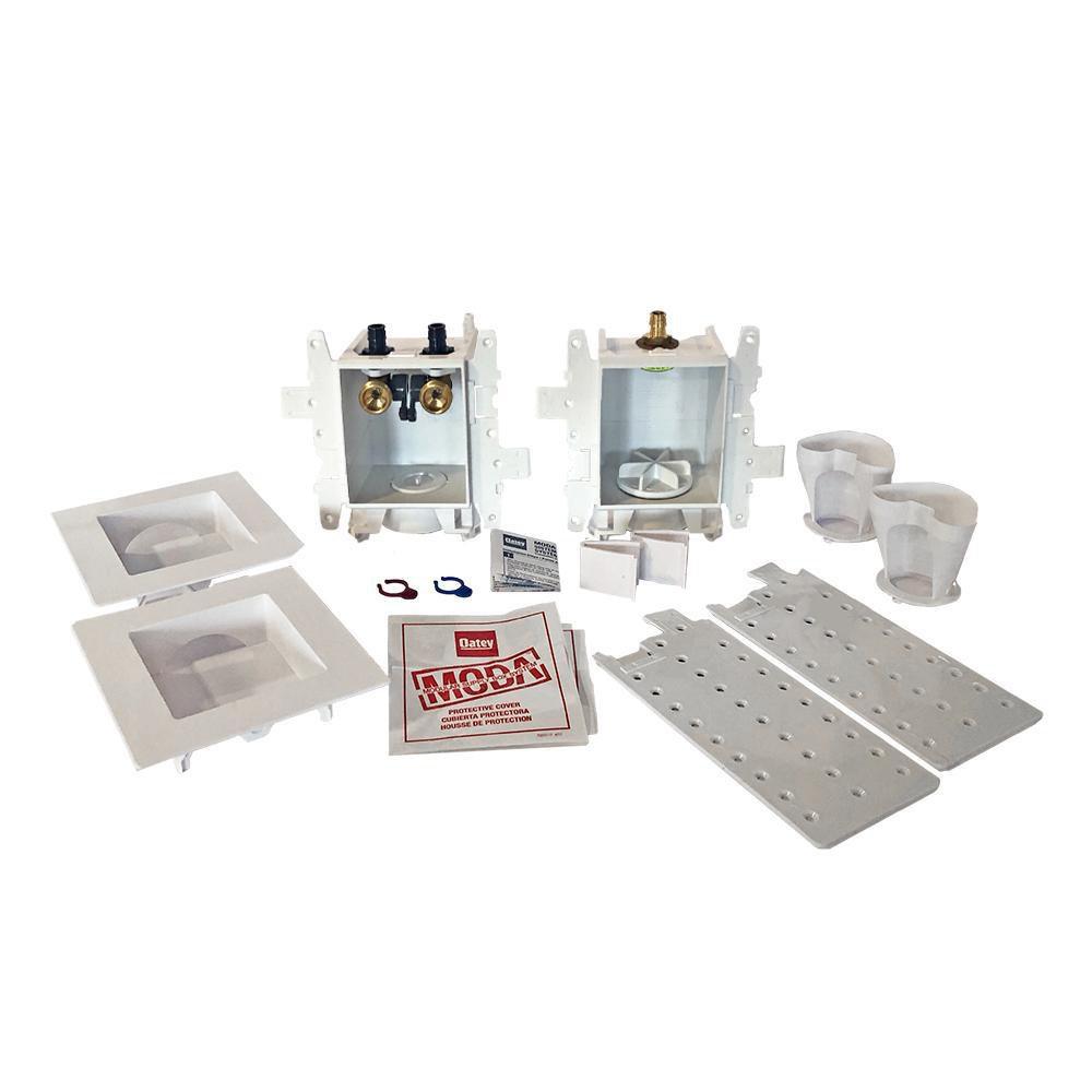 Oatey&reg; White 14 x 7 x 3-4/5 in. Washing Machine Supply Box 