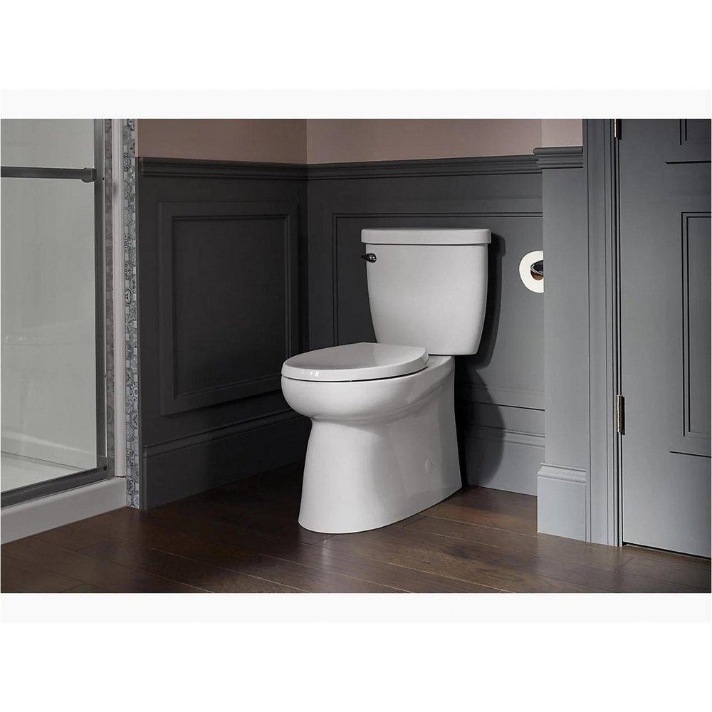 Sterling White 1.28 gpf Elongated Floor Mount Two Piece Toilet Bowl 