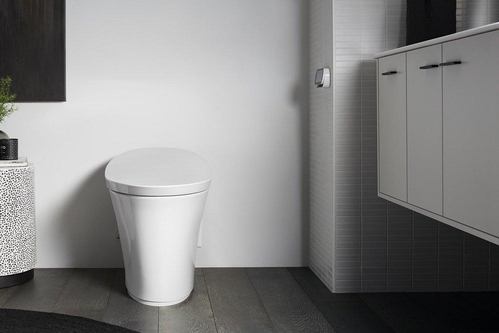 KOHLER White 1.28 gpf Elongated Floor Mount One Piece Toilet 