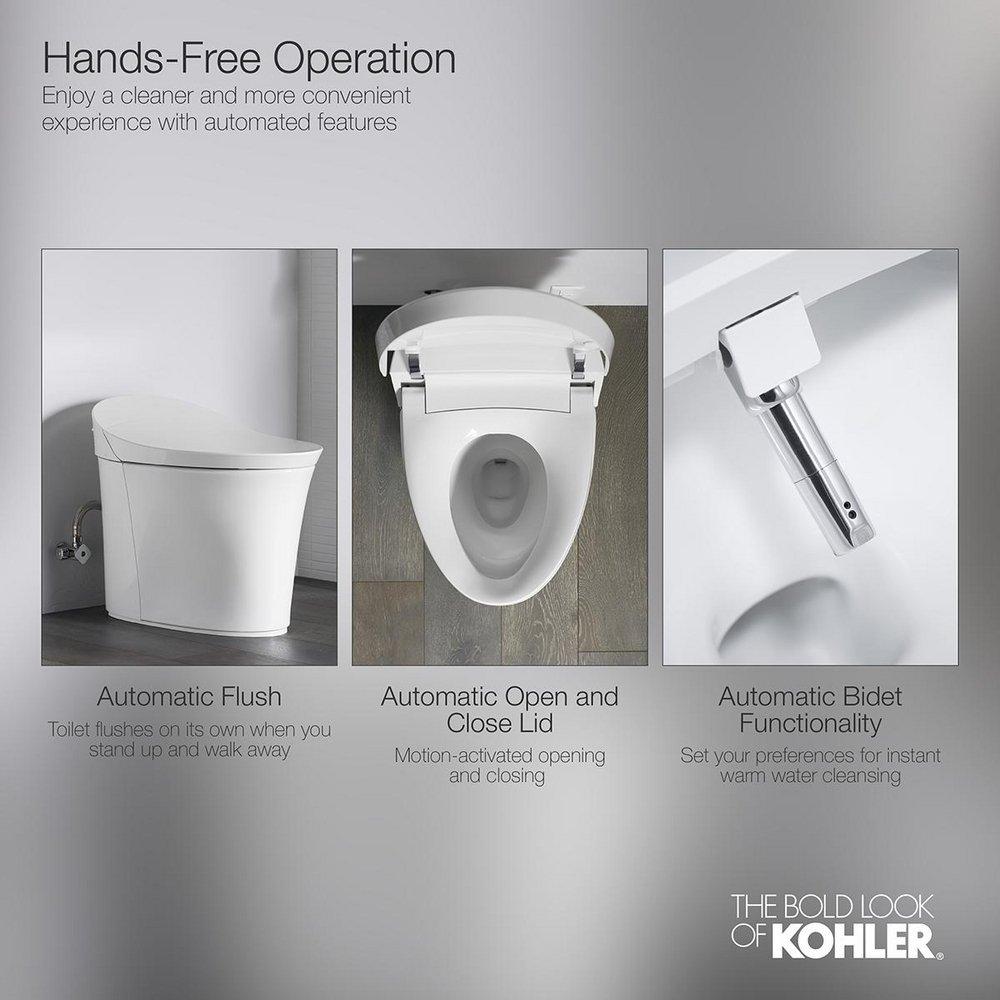 KOHLER White 1.28 gpf Elongated Comfort Height Dual Flush One Piece Toilet 