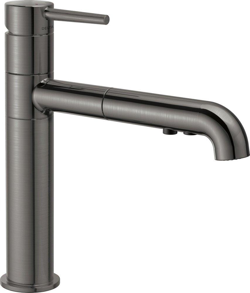Delta Faucet Black Stainless Single Handle Pull Out Kitchen Faucet 