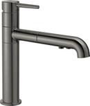 Single Handle Pull Out Kitchen Faucet in Black Stainless