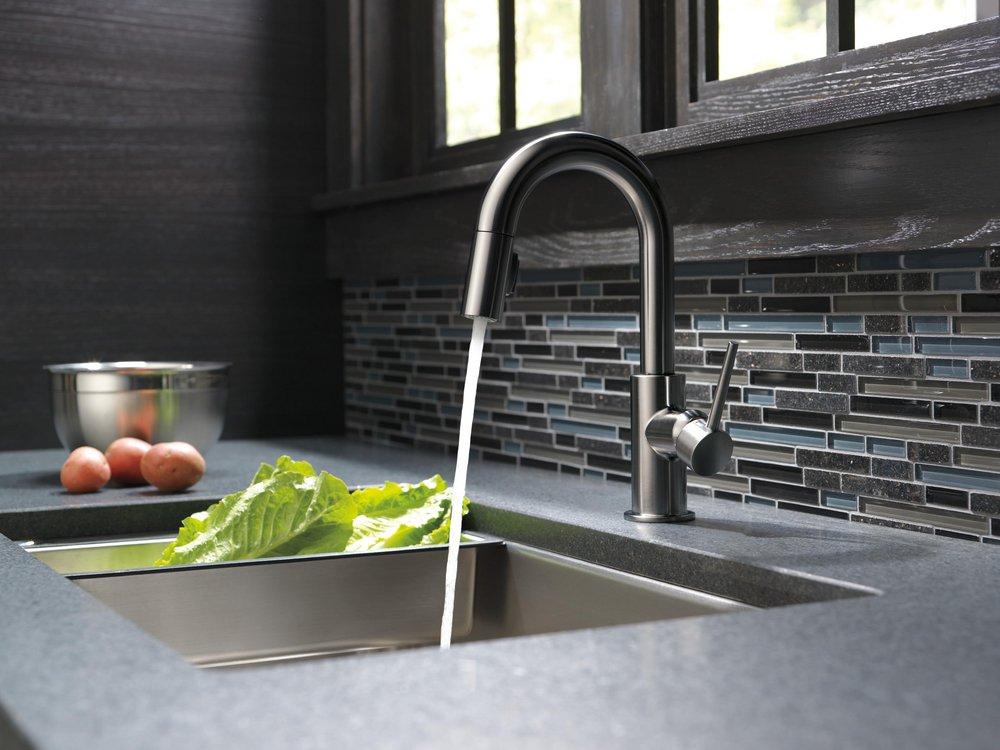 Delta Faucet Black Stainless Single Handle Lever Bar Faucet 
