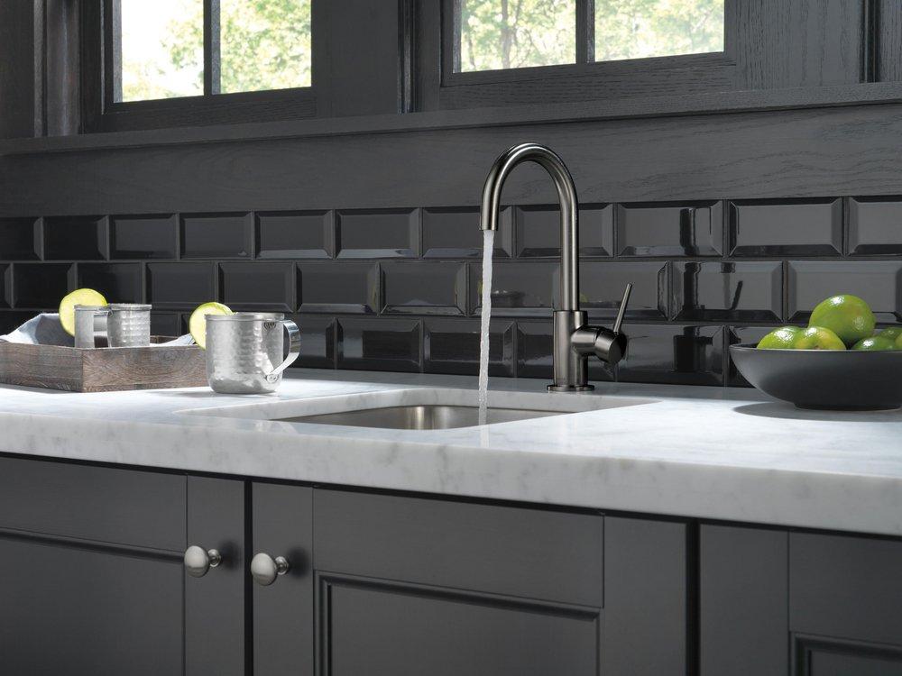 Delta Faucet Black Stainless Single Handle Lever Handle Bar Faucet 