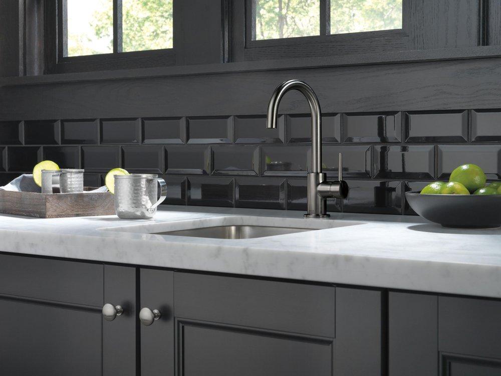 Delta Faucet Black Stainless Single Handle Lever Handle Bar Faucet 