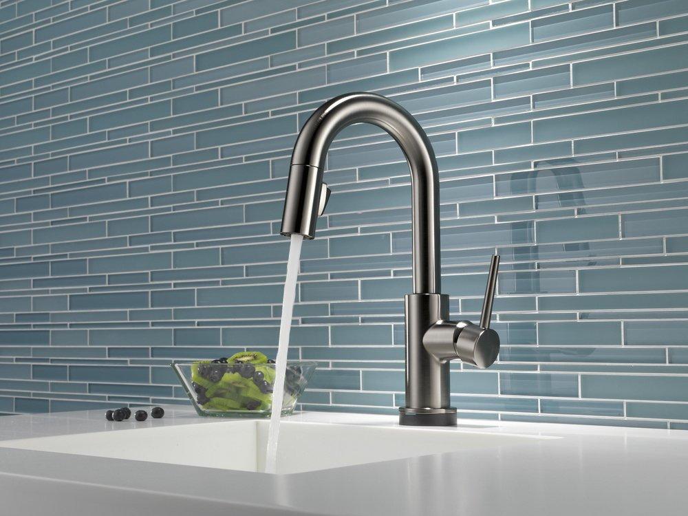 Delta Faucet Black Stainless Single Lever Handle Bar Faucet 