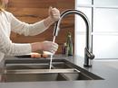 Delta Faucet Black Stainless Single Handle Pull Down Touch Activated Kitchen Faucet 
