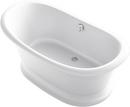 KOHLER White 66-1/8 x 32-1/2 in. Soaker Freestanding Bathtub Rear Center Drain 