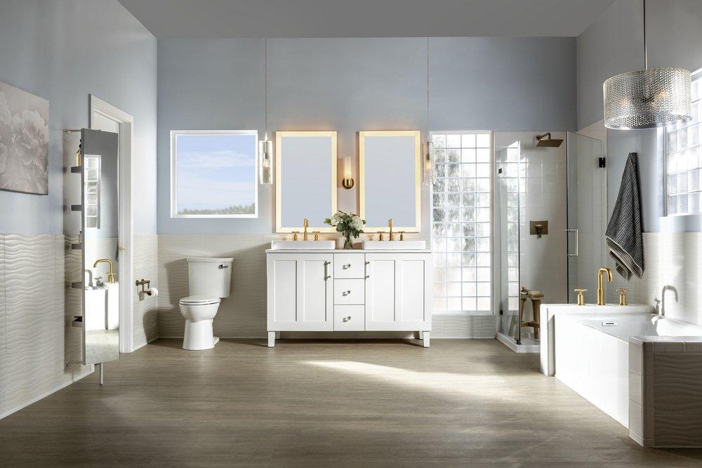 KOHLER Matte Black Two Handle Roman Tub Faucet Trim Only 