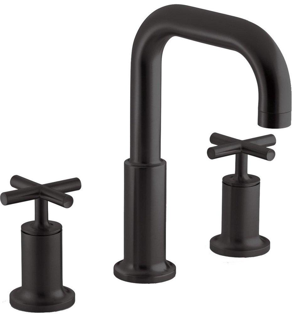 KOHLER Matte Black Two Handle Roman Tub Faucet Trim Only 