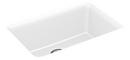 KOHLER Matte White 27-1/2 x 18-5/16 in. No Hole Composite Single Bowl Undermount Kitchen Sink 