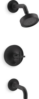 KOHLER Matte Black Single Handle Single Function Bathtub & Shower Faucet (Trim Only) 