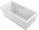 KOHLER White 60-3/4 x 34-7/8 in. Freestanding Bathtub with Center Drain 