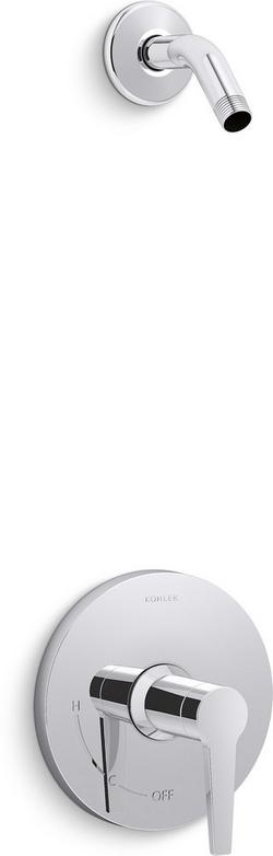 One Handle Single Function Shower Faucet in Polished Chrome (Trim Only)