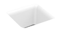 15-1/2 x 15-1/2 in. No Hole Undermount Composite Bar Sink in Matte White