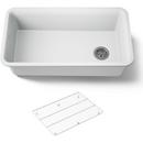 KOHLER Matte White 33-1/2 x 18-5/16 in. No Hole Composite Single Bowl Undermount Kitchen Sink 