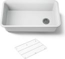 KOHLER Matte White 33-1/2 x 18-5/16 in. No Hole Composite Single Bowl Undermount Kitchen Sink 