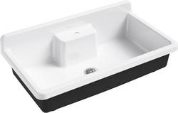 45 in. Freestanding Cast Iron Single Bowl Kitchen Sink in White