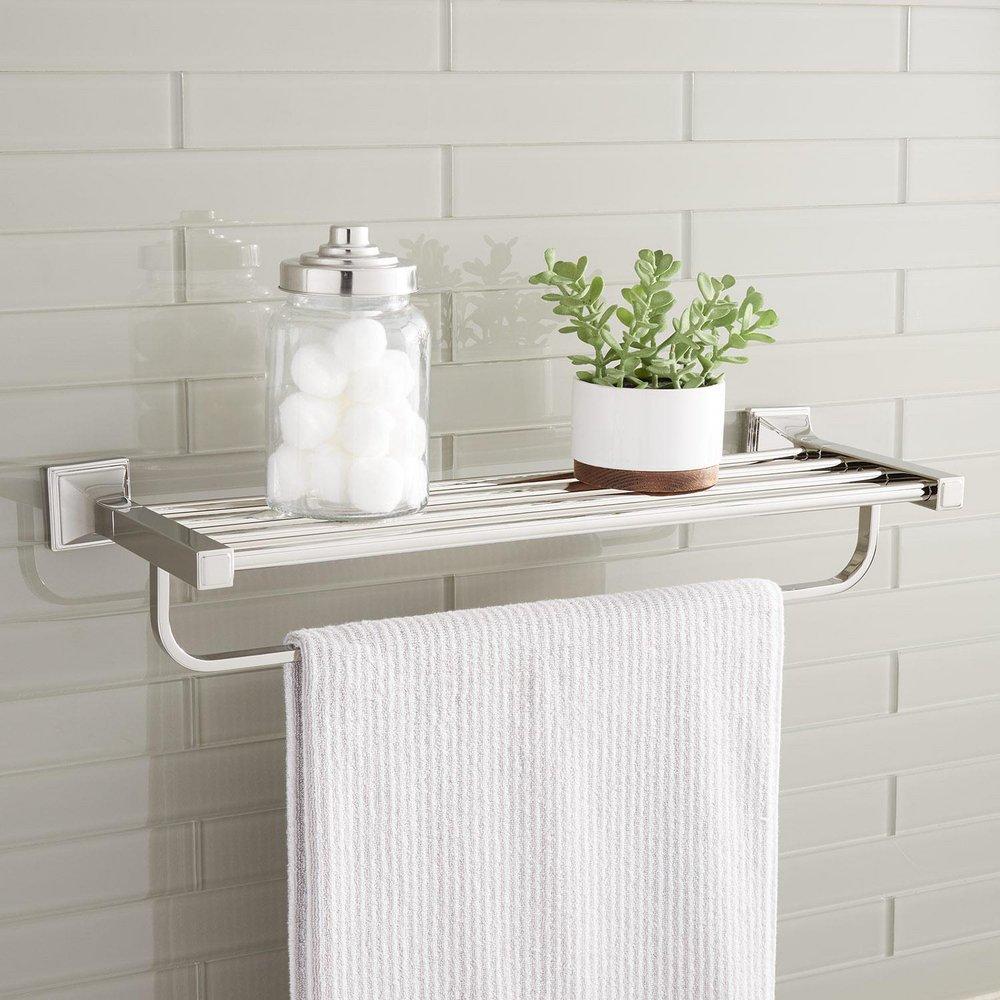 Signature Hardware Polished Nickel Towel Holder 