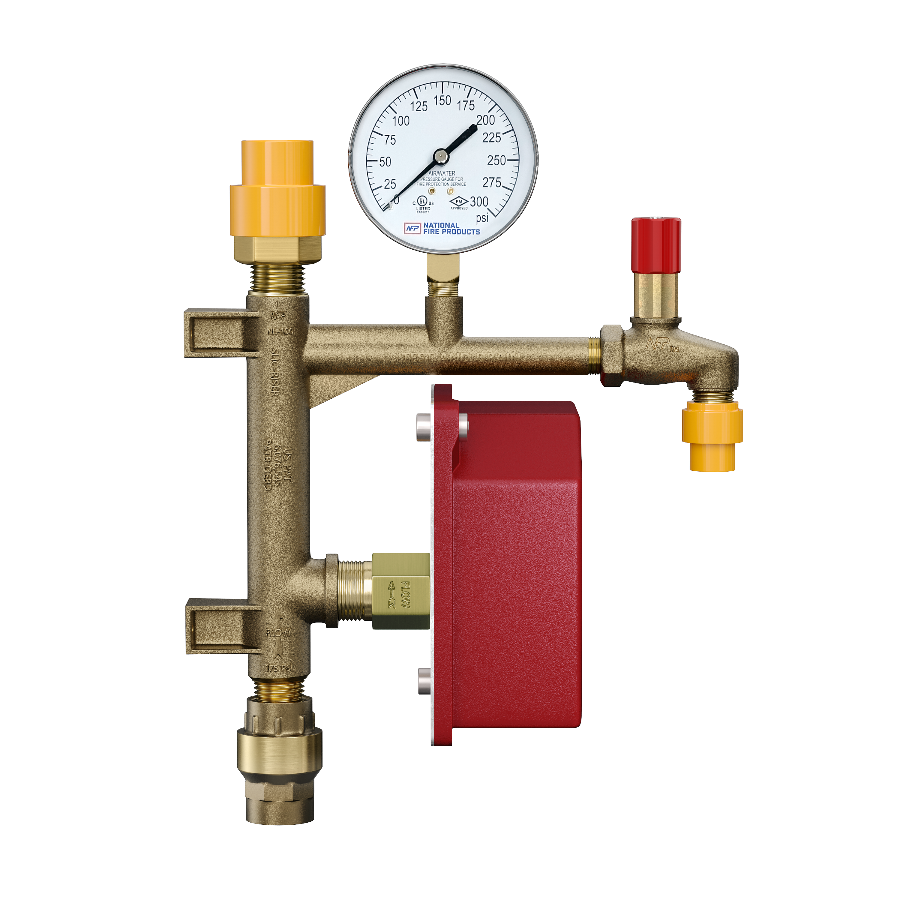 National Fire Products Cast Brass Male Threaded Adapter, Inline Check Valve, Pressure Relief Valve and Retard 