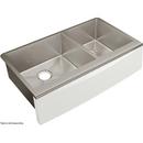 35-7/8 x 20-5/16 in. Stainless Steel Double Bowl Interchangeable Apron Farmhouse Kitchen Sink with Sound Dampening in Polished Satin