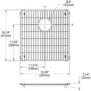Elkay Polished Stainless Steel 15-5/8 x 16-1/8 in. Bottom Grid 