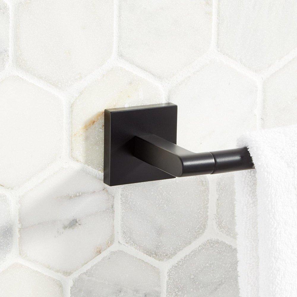 Signature Hardware Matte Black Towel Bar in Matte Black 