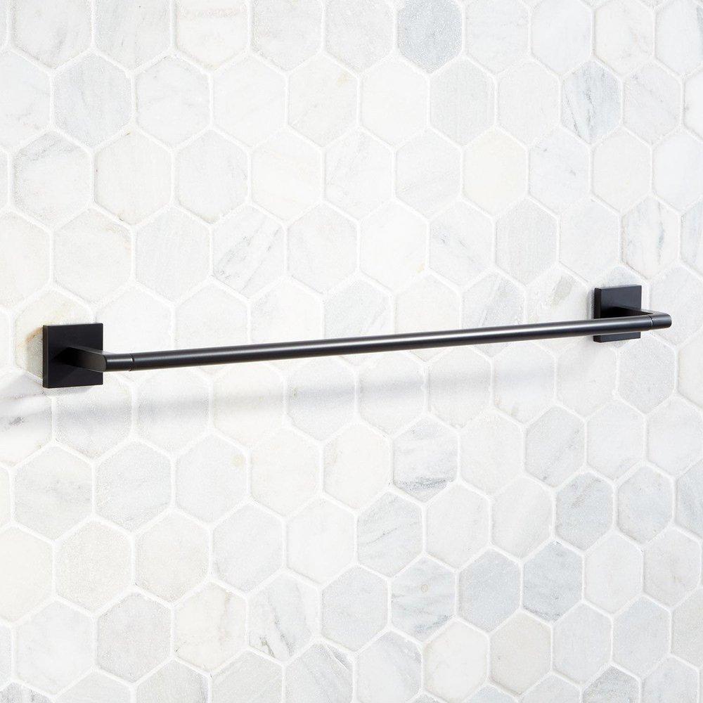 Signature Hardware Matte Black Towel Bar in Matte Black 