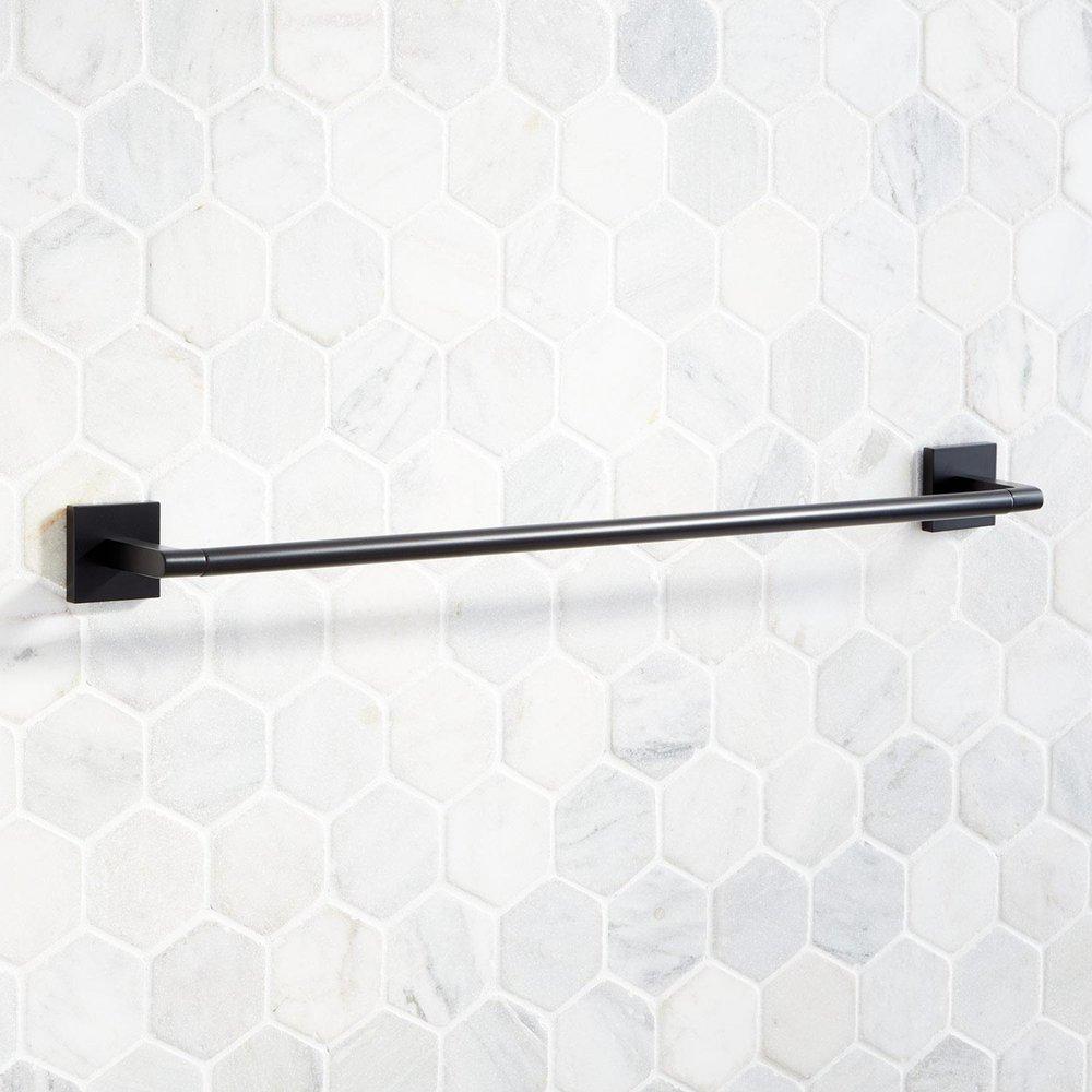 Signature Hardware Matte Black Towel Bar in Matte Black 