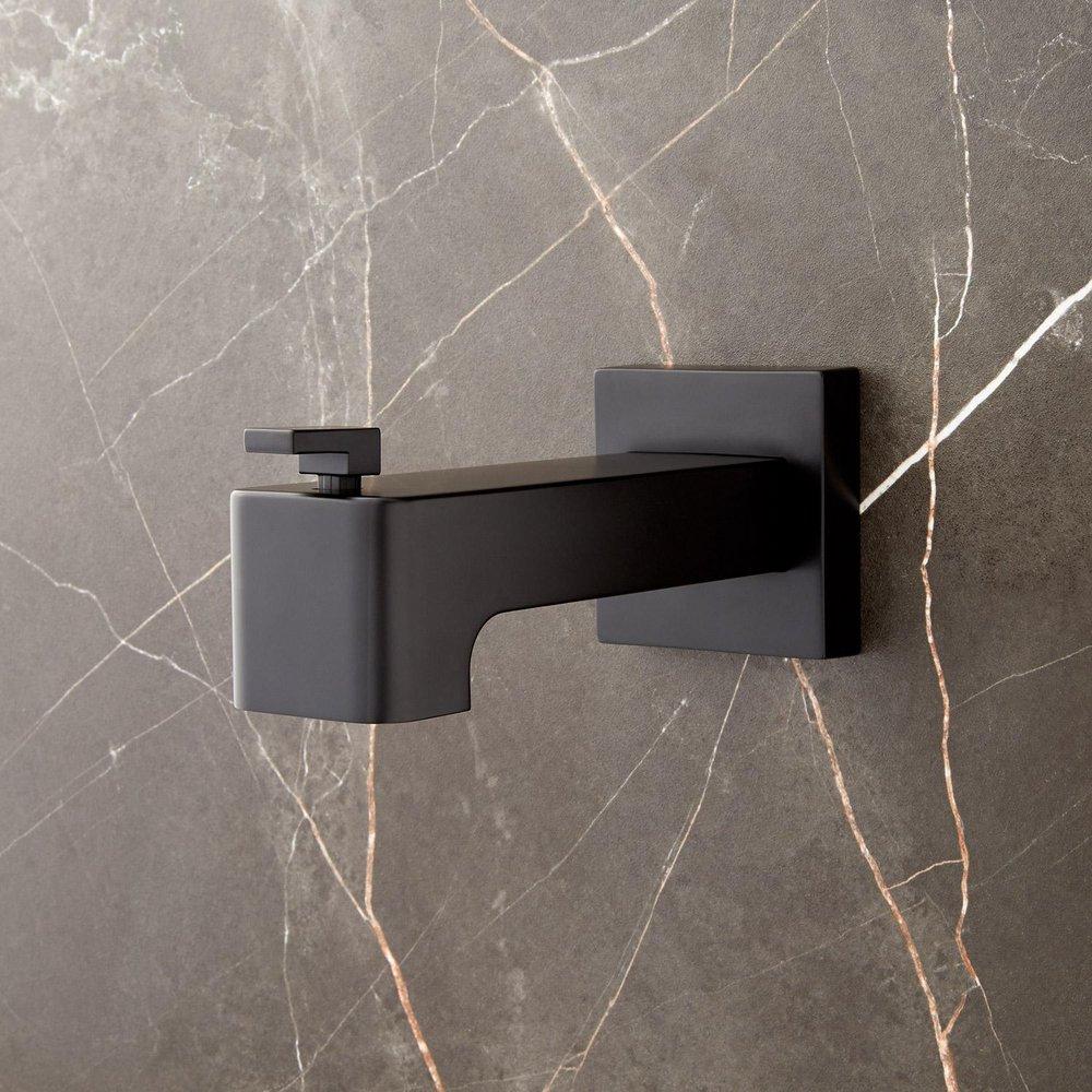 Signature Hardware Matte Black Diverter Tub Spout 
