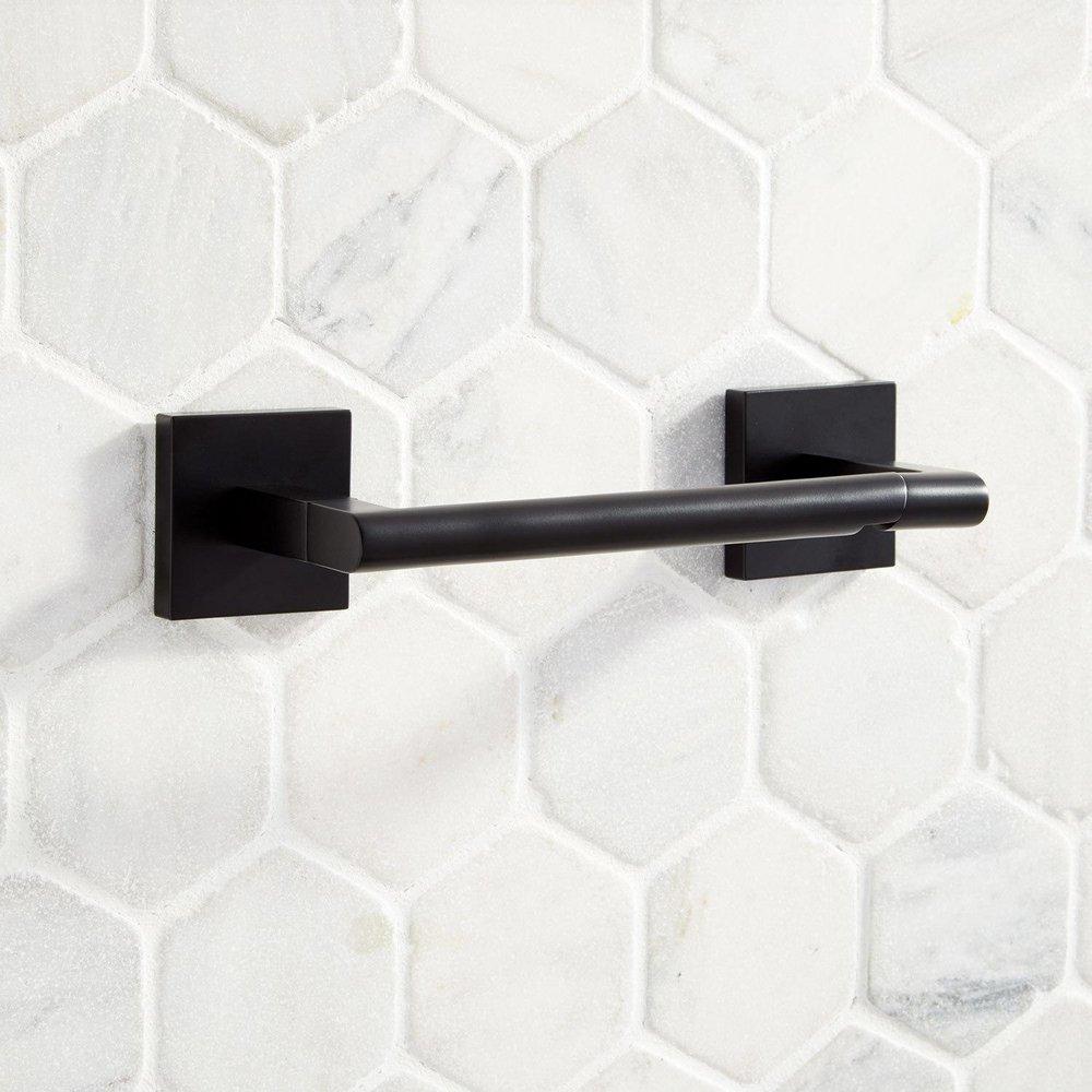 Signature Hardware Matte Black Wall Toilet Tissue Holder 