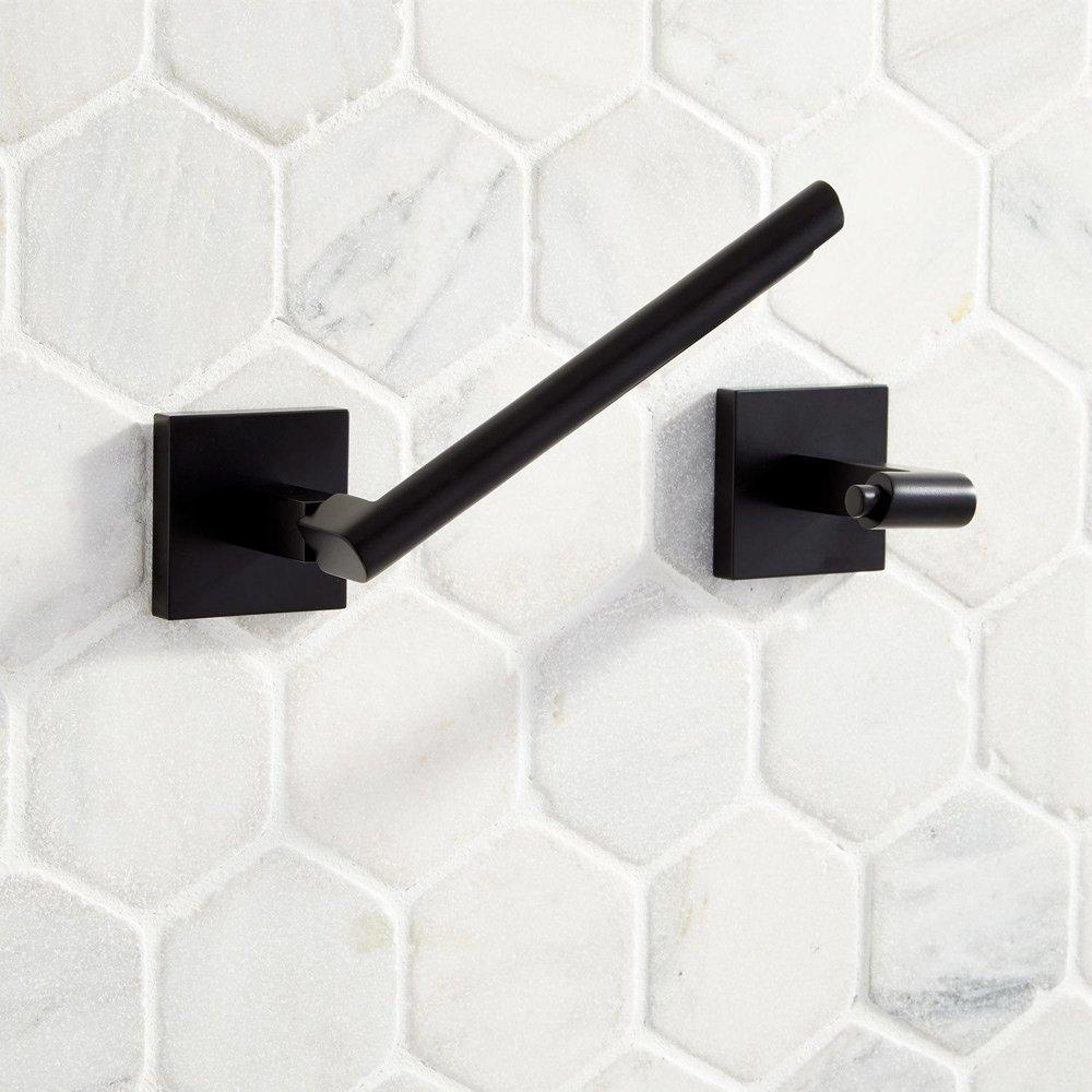 Signature Hardware Matte Black Wall Toilet Tissue Holder 