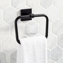 Square Closed Towel Ring in Matte Black