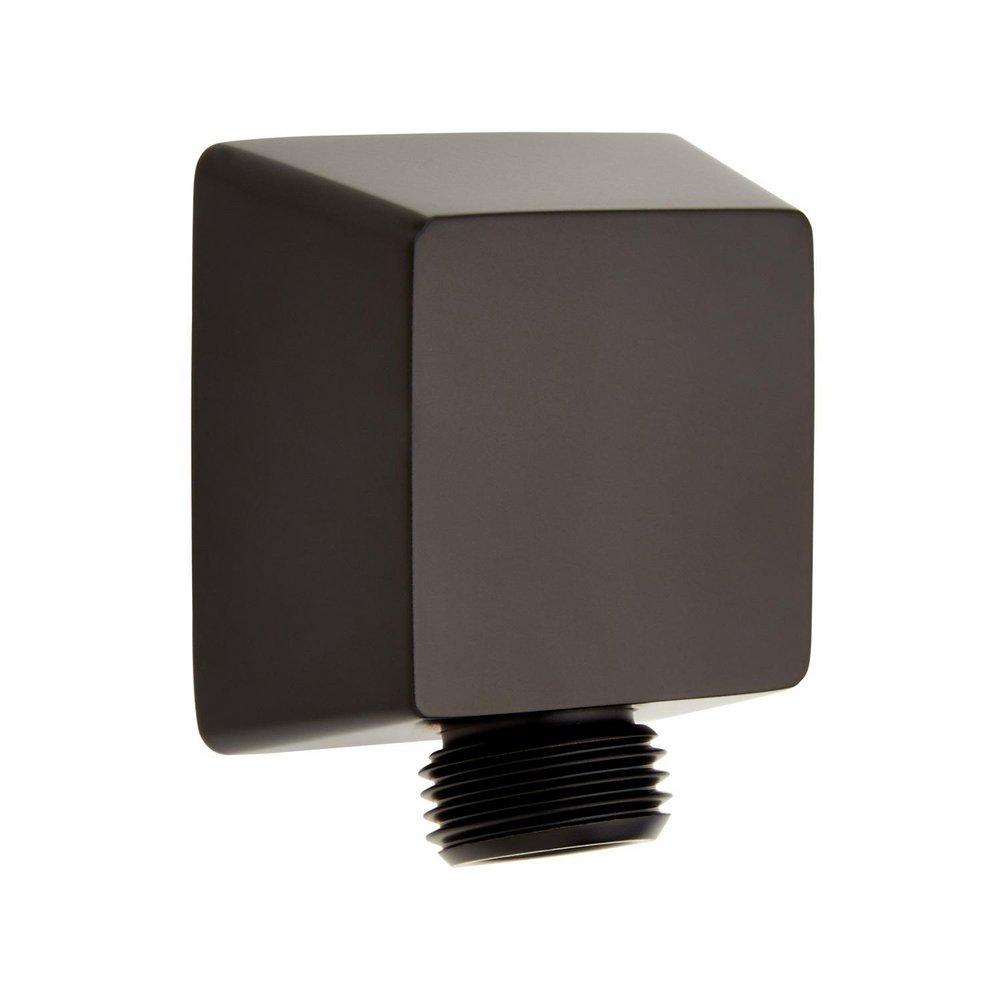 Signature Hardware Matte Black Square Water Supply Elbow for Hand Shower 