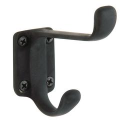 2-Hook Robe Hook in Satin Black